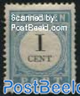 Netherlands 1888 1c, Perf. 12.5, Type I, Stamp Out Of Set, Unused (hinged) - Portomarken