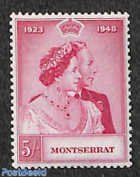 Montserrat 1949 5Sh, Stamp Out Of Set, Mint NH, History - Kings & Queens (Royalty) - Familias Reales