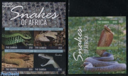 Gambia 2015 Snakes Of Africa 2 S/s, Mint NH, Nature - Reptiles - Snakes - Gambia (...-1964)