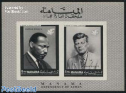 Manama 1968 Human Rights S/s, Imperforated, Mint NH, History - American Presidents - Human Rights - Manama