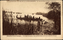 CPA Brazzaville Congo Français, Bade Während Eines Spaziergangs Am Ufer Des Kongo - Sud Africa