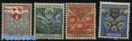 Netherlands 1926 Child Welfare 4v, Vertical WM, Unused (hinged), History - Nature - Coat Of Arms - Flowers & Plants - .. - Unused Stamps