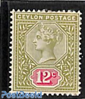 Sri Lanka (Ceylon) 1893 12c, Stamp Out Of Set, Unused (hinged) - Sri Lanka (Ceylon) (1948-...)