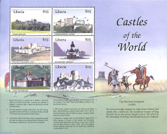 Liberia 2001 Castles 6v M/s, Mint NH, Art - Castles & Fortifications - Castles
