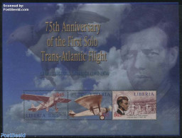Liberia 2002 Charles Lindbergh 3v M/s, Mint NH, Transport - Aircraft & Aviation - Vliegtuigen