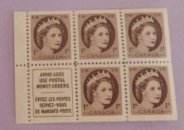 CANADA BLOC DE 5 X YT 267 NEUFS**MNH AVEC TIMBRE  PUBLICITAIRE" ELISABETH II" ANNÉE 1954 - Unused Stamps