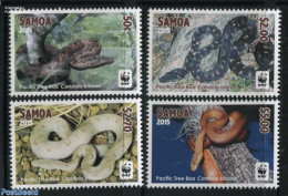 Samoa 2015 WWF, Pacific Tree Boa 4v (white Borders), Mint NH, Nature - Reptiles - Snakes - World Wildlife Fund (WWF) - Samoa (Staat)