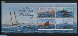 Isle Of Man 2015 Maritime History S/s, Mint NH, Transport - Aircraft & Aviation - Ships And Boats - Airplanes