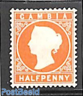 Gambia 1880 1/2d, WM Crown-CC, Stamp Out Of Set, Unused (hinged) - Gambia (...-1964)