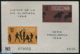 Mexico 1968 Olympics, Horse Racing, Volleyball S/s, Mint NH, Nature - Sport - Horses - Olympic Games - Volleyball - Volley-Ball