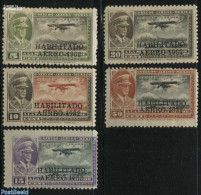 Mexico 1932 Airmail Overprints 5v, Unused (hinged), Transport - Aircraft & Aviation - Flugzeuge