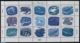 Marshall Islands 2015 Sea Wonders 15v M/s, Mint NH, Nature - Fish - Reptiles - Sea Mammals - Shells & Crustaceans - Tu.. - Fische