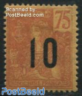 French Indochina 1912 10c On 75c, Stamp Out Of Set, Unused (hinged) - Other & Unclassified