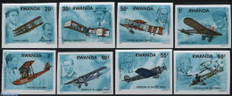 Rwanda 1978 Aviation History 8v, Imperforated, Mint NH, History - Transport - Netherlands & Dutch - Helicopters - Airc.. - Aardrijkskunde