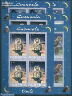 Romania 2003 Owls 6 M/s, Mint NH, Nature - Birds - Birds Of Prey - Owls - Unused Stamps