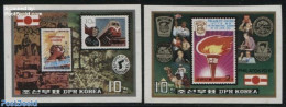 Korea, North 1981 Philatokyo 2v, Imperforated, Mint NH, Transport - Stamps On Stamps - Railways - Postzegels Op Postzegels