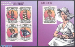 Burundi 2013 Jane Fonda 2 S/s, Imperforated, Mint NH, Performance Art - Movie Stars - Schauspieler