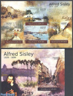 Burundi 2012 Alfred Sisley 2 S/s, Imperforated, Mint NH, Transport - Ships And Boats - Art - Modern Art (1850-present).. - Barcos