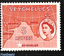 Seychelles 1954 5Rp, Stamp Out Of Set, Mint NH, Various - Maps - Geography
