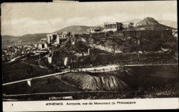 CPA Athen, Griechenland, Akropolis, Blick Auf Das Philopappos-Denkmal - Greece