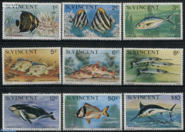 Saint Vincent 1977 Fish 9v (with Year 1977), Mint NH, Nature - Fish - Sea Mammals - Fishes