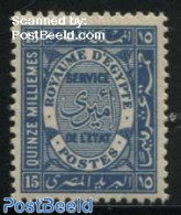 Egypt (Kingdom) 1926 15M, On Service, Stamp Out Of Set, Mint NH - Service
