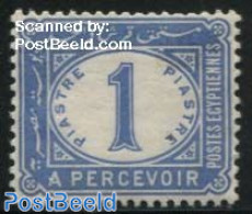 Egypt (Kingdom) 1889 1P, Ultramarin, Postage Due, Stamp Out Of Set, Unused (hinged) - Dienstmarken