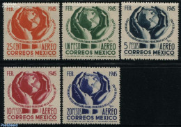 Mexico 1945 Interamerican Conference 5v, Only Airmails, Mint NH, Various - Globes - Geographie