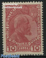 Liechtenstein 1912 10H, Normal Paper, Stamp Out Of Set, Unused (hinged) - Ungebraucht