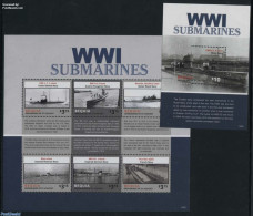 Saint Vincent & The Grenadines 2015 WWI Submarines 2 S/s, Mint NH, History - Transport - Ships And Boats - World War I - Ships