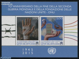 Vatican 2015 70 Years End Of WWII/Foundation UN S/s, Mint NH, History - United Nations - World War II - Ongebruikt