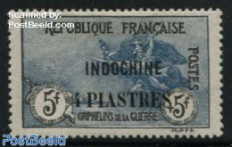 French Indochina 1919 4P On 5F, Stamp Out Of Set, Unused (hinged), History - Other & Unclassified