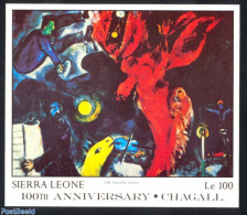 Sierra Leone 1987 The Falling Angel, Marc Chagall S/s, Mint NH, Art - Modern Art (1850-present) - Paintings - Other & Unclassified