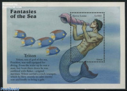 Sierra Leone 1996 Triton S/s, Mint NH, Nature - Shells & Crustaceans - Art - Fairytales - Meereswelt