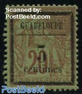 Guadeloupe 1889 3c On 20c, Stamp Out Of Set, Unused (hinged) - Nuovi