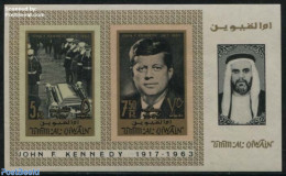 Umm Al-Quwain 1965 J.F. Kennedy S/s, Imperforated, Mint NH, History - American Presidents - Umm Al-Qaiwain