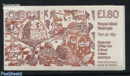 Great Britain 1988 Definitives Booklet, Recipe Cards, Selvedge At Right, Mint NH, Health - Food & Drink - Stamp Booklets - Ongebruikt