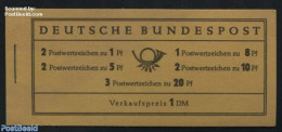 Germany, Federal Republic 1958 Definitives Booklet, Mint NH, Stamp Booklets - Ongebruikt