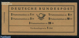 Germany, Federal Republic 1960 Heuss Booklet (Stand 1.11.1959), Mint NH, Stamp Booklets - Neufs