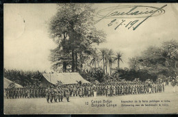 Carte Avec Vue N° 42 - 12 - Inspection De La Force Publique à Irebu. - Obl. - BOMA - 02/07/1919 - Stamped Stationery