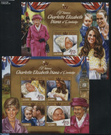 Sierra Leone 2015 Princess Charlotte 2 S/s, Mint NH, History - Charles & Diana - Kings & Queens (Royalty) - Familias Reales