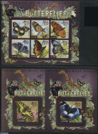Sierra Leone 2015 Butterflies 3 S/s, Mint NH, Nature - Animals (others & Mixed) - Birds - Birds Of Prey - Butterflies .. - Other & Unclassified