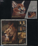 Liberia 2015 Wild Cats Of Africa 2 S/s, Mint NH, Nature - Cat Family - Other & Unclassified