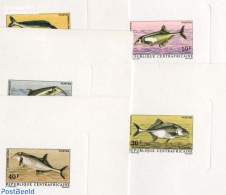 Central Africa 1971 Fish 5 Epreuves De Luxe, Mint NH, Nature - Fish - Poissons