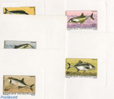 Central Africa 1971 Fish 5 Epreuves De Luxe, Mint NH, Nature - Fish - Fische