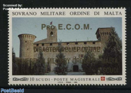 Sovereign Order Of Malta 1996 Pro ECOM Overprint 1v, Mint NH, Art - Castles & Fortifications - Kastelen