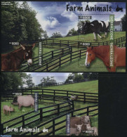 Sierra Leone 2014 Farm Animals 2 S/s, Mint NH, Nature - Animals (others & Mixed) - Cattle - Horses - Other & Unclassified