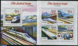 Sierra Leone 2015 The Fastest Train In The World 2 S/s, Mint NH, Transport - Railways - Trains