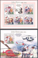 Guinea Bissau 2009 John Flynn 2 S/s, Mint NH, Health - Transport - Red Cross - Helicopters - Croix-Rouge