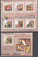 Comoros 2009 Henri De Toulouse-Lautrec 2 S/s, Mint NH, Art - Henri De Toulouse-Lautrec - Modern Art (1850-present) - P.. - Komoren (1975-...)